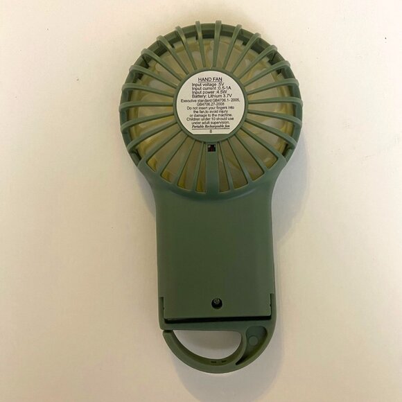 Summer Small Fan Portable Handheld or Hook Outdoor Fan USB Charging Green - Picture 4 of 9